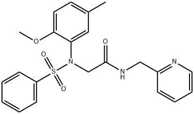 2-[2-methoxy-5-methyl(phenylsulfonyl)anilino]-N-(2-pyridinylmethyl)acetamide Struktur