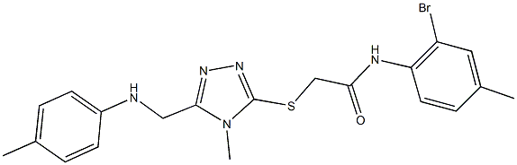 N-(2-bromo-4-methylphenyl)-2-[(4-methyl-5-{[(4-methylphenyl)amino]methyl}-4H-1,2,4-triazol-3-yl)sulfanyl]acetamide Struktur