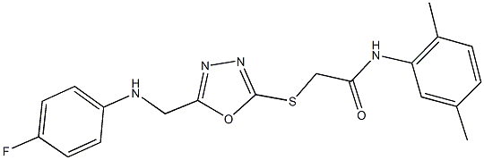 N-(2,5-dimethylphenyl)-2-({5-[(4-fluoroanilino)methyl]-1,3,4-oxadiazol-2-yl}sulfanyl)acetamide Struktur