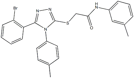 2-{[5-(2-bromophenyl)-4-(4-methylphenyl)-4H-1,2,4-triazol-3-yl]sulfanyl}-N-(3-methylphenyl)acetamide Struktur