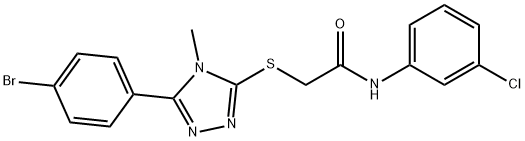 2-{[5-(4-bromophenyl)-4-methyl-4H-1,2,4-triazol-3-yl]sulfanyl}-N-(3-chlorophenyl)acetamide Struktur