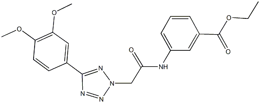 ethyl 3-({[5-(3,4-dimethoxyphenyl)-2H-tetraazol-2-yl]acetyl}amino)benzoate Struktur