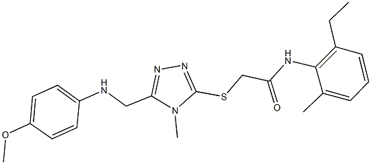 N-(2-ethyl-6-methylphenyl)-2-({5-[(4-methoxyanilino)methyl]-4-methyl-4H-1,2,4-triazol-3-yl}sulfanyl)acetamide Struktur