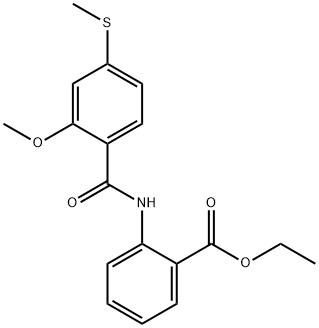 ethyl 2-{[2-methoxy-4-(methylsulfanyl)benzoyl]amino}benzoate Struktur