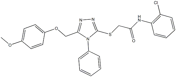 N-(2-chlorophenyl)-2-({5-[(4-methoxyphenoxy)methyl]-4-phenyl-4H-1,2,4-triazol-3-yl}sulfanyl)acetamide Struktur