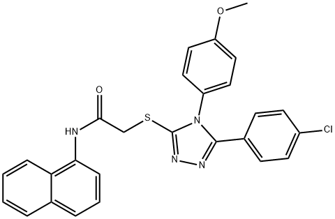 2-{[5-(4-chlorophenyl)-4-(4-methoxyphenyl)-4H-1,2,4-triazol-3-yl]sulfanyl}-N-(1-naphthyl)acetamide Struktur