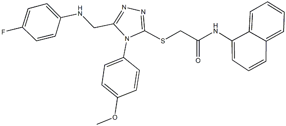 2-{[5-[(4-fluoroanilino)methyl]-4-(4-methoxyphenyl)-4H-1,2,4-triazol-3-yl]sulfanyl}-N-(1-naphthyl)acetamide Struktur