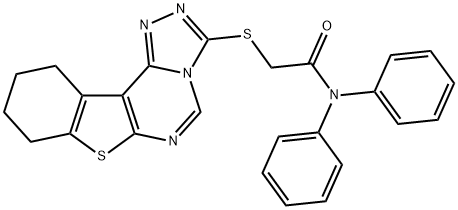 N,N-diphenyl-2-(8,9,10,11-tetrahydro[1]benzothieno[3,2-e][1,2,4]triazolo[4,3-c]pyrimidin-3-ylsulfanyl)acetamide Struktur