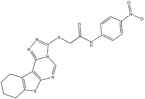 N-{4-nitrophenyl}-2-(8,9,10,11-tetrahydro[1]benzothieno[3,2-e][1,2,4]triazolo[4,3-c]pyrimidin-3-ylsulfanyl)acetamide Struktur