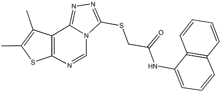 2-[(8,9-dimethylthieno[3,2-e][1,2,4]triazolo[4,3-c]pyrimidin-3-yl)sulfanyl]-N-naphthalen-1-ylacetamide Struktur