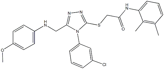 2-({4-(3-chlorophenyl)-5-[(4-methoxyanilino)methyl]-4H-1,2,4-triazol-3-yl}sulfanyl)-N-(2,3-dimethylphenyl)acetamide Struktur