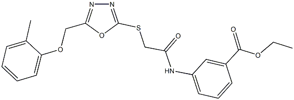 ethyl 3-{[({5-[(2-methylphenoxy)methyl]-1,3,4-oxadiazol-2-yl}sulfanyl)acetyl]amino}benzoate Struktur