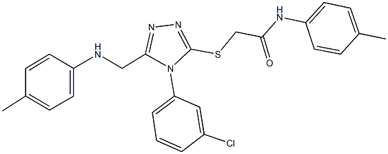 2-{[4-(3-chlorophenyl)-5-(4-toluidinomethyl)-4H-1,2,4-triazol-3-yl]sulfanyl}-N-(4-methylphenyl)acetamide Struktur