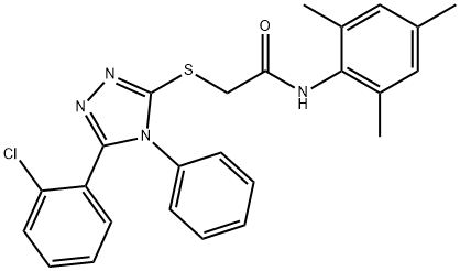 2-{[5-(2-chlorophenyl)-4-phenyl-4H-1,2,4-triazol-3-yl]sulfanyl}-N-mesitylacetamide Struktur