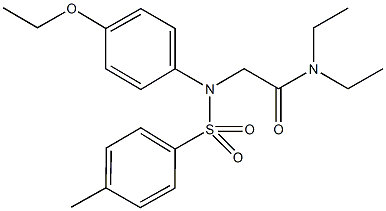 2-{4-ethoxy[(4-methylphenyl)sulfonyl]anilino}-N,N-diethylacetamide Struktur