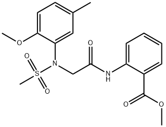 methyl 2-({[2-methoxy-5-methyl(methylsulfonyl)anilino]acetyl}amino)benzoate Struktur