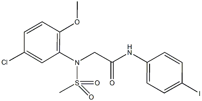 2-[5-chloro-2-methoxy(methylsulfonyl)anilino]-N-(4-iodophenyl)acetamide Struktur