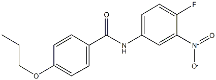 N-{4-fluoro-3-nitrophenyl}-4-propoxybenzamide Struktur