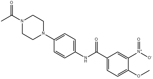 N-[4-(4-acetylpiperazin-1-yl)phenyl]-3-nitro-4-methoxybenzamide Struktur