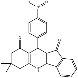 10-{4-nitrophenyl}-7,7-dimethyl-6,7,8,10-tetrahydro-5H-indeno[1,2-b]quinoline-9,11-dione Struktur