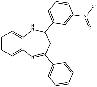 2-{3-nitrophenyl}-4-phenyl-2,3-dihydro-1H-1,5-benzodiazepine Struktur