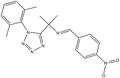 1-(2,6-dimethylphenyl)-5-[1-({4-nitrobenzylidene}amino)-1-methylethyl]-1H-tetraazole Struktur