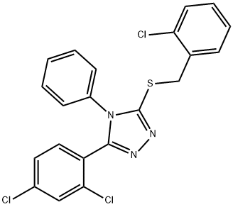 2-chlorobenzyl 5-(2,4-dichlorophenyl)-4-phenyl-4H-1,2,4-triazol-3-yl sulfide Struktur