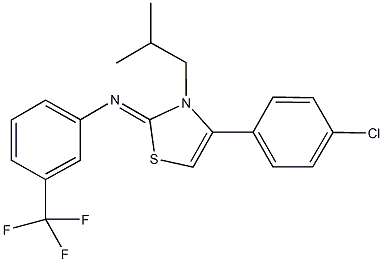 N-(4-(4-chlorophenyl)-3-isobutyl-1,3-thiazol-2(3H)-ylidene)-N-[3-(trifluoromethyl)phenyl]amine Struktur