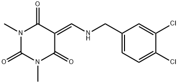 5-{[(3,4-dichlorobenzyl)amino]methylene}-1,3-dimethyl-2,4,6(1H,3H,5H)-pyrimidinetrione Struktur