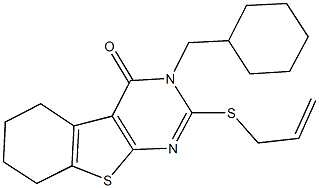 2-(allylsulfanyl)-3-(cyclohexylmethyl)-5,6,7,8-tetrahydro[1]benzothieno[2,3-d]pyrimidin-4(3H)-one Struktur