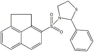 3-(1,2-dihydroacenaphthylen-3-ylsulfonyl)-2-phenyl-1,3-thiazolidine Struktur