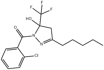 1-(2-chlorobenzoyl)-3-pentyl-5-(trifluoromethyl)-4,5-dihydro-1H-pyrazol-5-ol Struktur