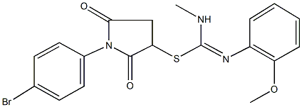 1-(4-bromophenyl)-2,5-dioxo-3-pyrrolidinyl N'-(2-methoxyphenyl)-N-methylimidothiocarbamate Struktur