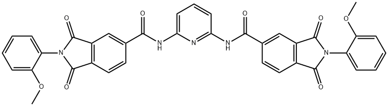 2-(2-methoxyphenyl)-N-[6-({[2-(2-methoxyphenyl)-1,3-dioxo-2,3-dihydro-1H-isoindol-5-yl]carbonyl}amino)-2-pyridinyl]-1,3-dioxo-5-isoindolinecarboxamide Struktur