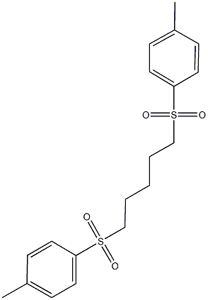 1-methyl-4-({5-[(4-methylphenyl)sulfonyl]pentyl}sulfonyl)benzene Struktur