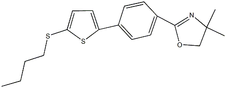 2-{4-[5-(butylsulfanyl)-2-thienyl]phenyl}-4,4-dimethyl-4,5-dihydro-1,3-oxazole Struktur