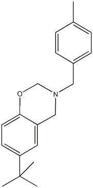 6-tert-butyl-3-(4-methylbenzyl)-3,4-dihydro-2H-1,3-benzoxazine Struktur