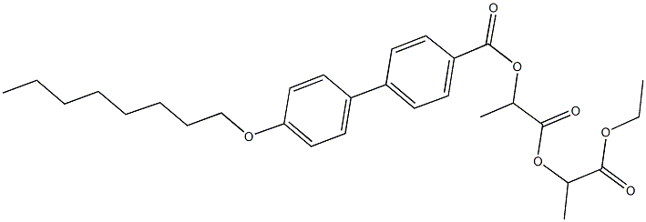 2-(2-ethoxy-1-methyl-2-oxoethoxy)-1-methyl-2-oxoethyl 4'-(octyloxy)[1,1'-biphenyl]-4-carboxylate Struktur