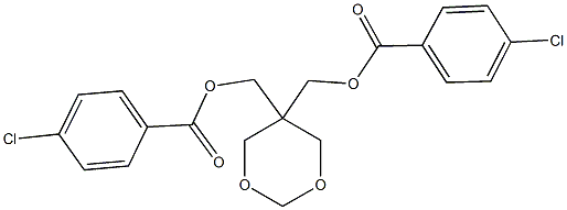 (5-{[(4-chlorobenzoyl)oxy]methyl}-1,3-dioxan-5-yl)methyl 4-chlorobenzoate Struktur