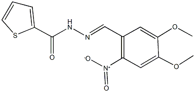 N'-{2-nitro-4,5-dimethoxybenzylidene}-2-thiophenecarbohydrazide Struktur