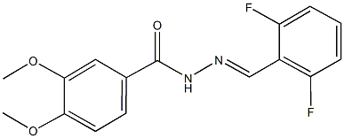 N'-(2,6-difluorobenzylidene)-3,4-dimethoxybenzohydrazide Struktur