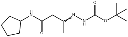 tert-butyl 2-[3-(cyclopentylamino)-1-methyl-3-oxopropylidene]hydrazinecarboxylate Struktur