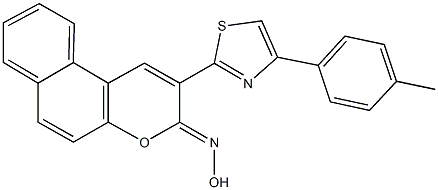 2-[4-(4-methylphenyl)-1,3-thiazol-2-yl]-3H-benzo[f]chromen-3-one oxime Struktur