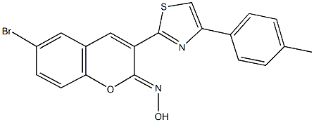 6-bromo-3-[4-(4-methylphenyl)-1,3-thiazol-2-yl]-2H-chromen-2-one oxime Struktur