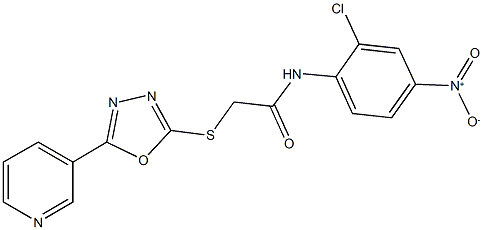 N-{2-chloro-4-nitrophenyl}-2-[(5-pyridin-3-yl-1,3,4-oxadiazol-2-yl)sulfanyl]acetamide Struktur