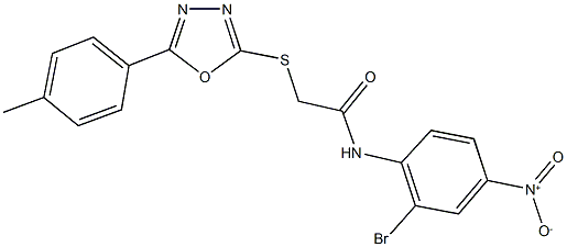 N-{2-bromo-4-nitrophenyl}-2-{[5-(4-methylphenyl)-1,3,4-oxadiazol-2-yl]sulfanyl}acetamide Struktur