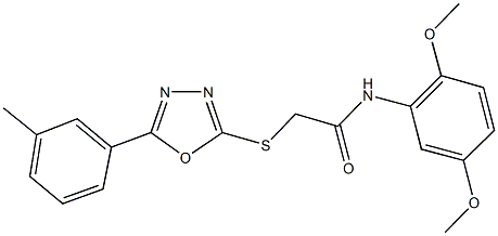 N-(2,5-dimethoxyphenyl)-2-{[5-(3-methylphenyl)-1,3,4-oxadiazol-2-yl]sulfanyl}acetamide Struktur