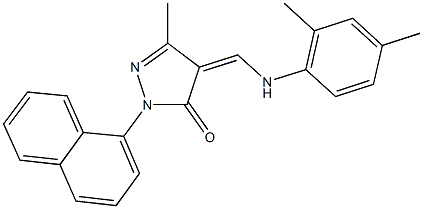 4-[(2,4-dimethylanilino)methylene]-5-methyl-2-(1-naphthyl)-2,4-dihydro-3H-pyrazol-3-one Struktur