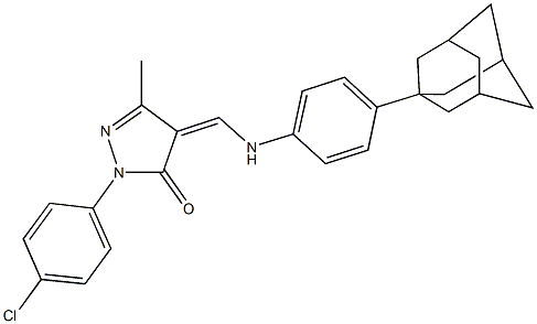 4-{[4-(1-adamantyl)anilino]methylene}-2-(4-chlorophenyl)-5-methyl-2,4-dihydro-3H-pyrazol-3-one Struktur