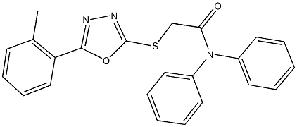 2-{[5-(2-methylphenyl)-1,3,4-oxadiazol-2-yl]sulfanyl}-N,N-diphenylacetamide Struktur